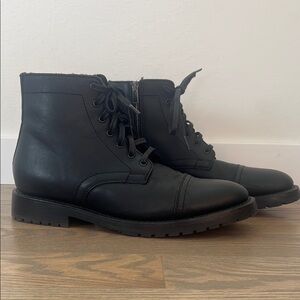 Thursday Major Lug Sole Black Leather Boots